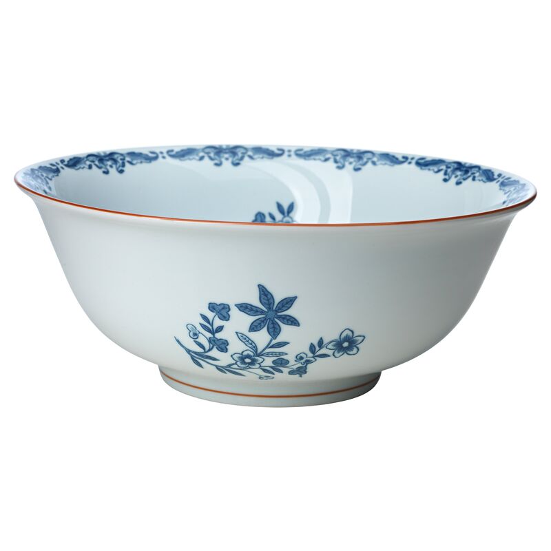 Ostindia Salad Bowl, Blue/White