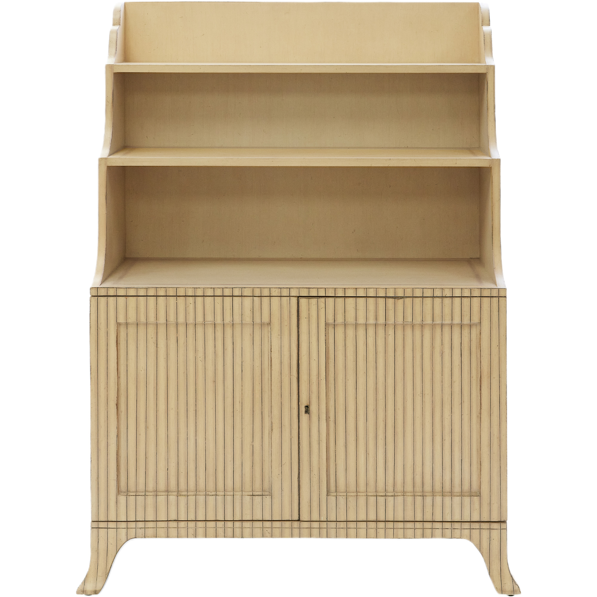 Pencil Stripe Etagere, Cream Mahogany