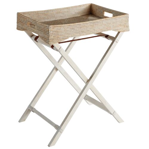 Elisha Rattan Butler Foldable Tray Table Elisha Rattan Butler Foldable Tray Table