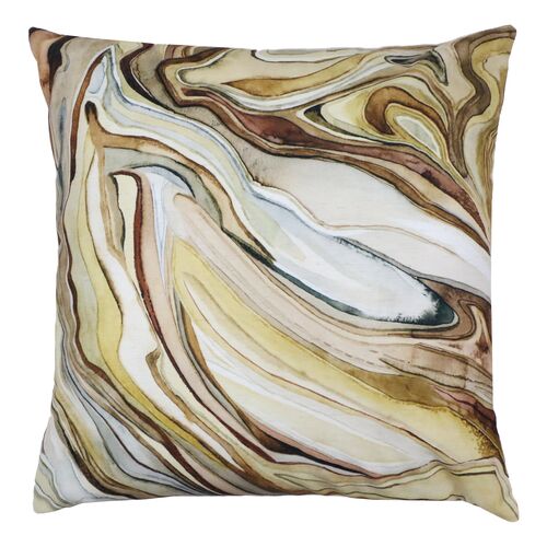 Eva 22x22 Swirl Malachite Pillow, Earth~P111115391