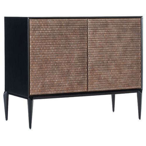 Melange 2-Door Accent Chest, Black/Bronze