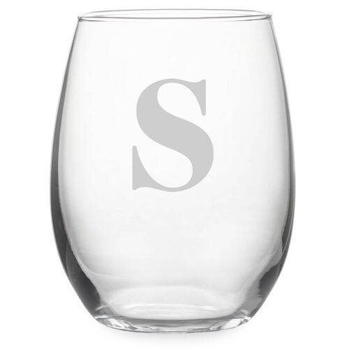 S/4 Mod Monogram Wineglass, Clear~P77630792