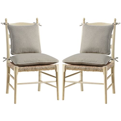 S/2 Farrow Ladder Back Rush-Seat Side Dining Chairs, Natural S/2 Farrow Ladder Back Rush-Seat Side Dining Chairs, Natural