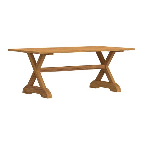 Wexford Outdoor Trestle Dining Table, Brown Wexford Outdoor Trestle Dining Table, Brown