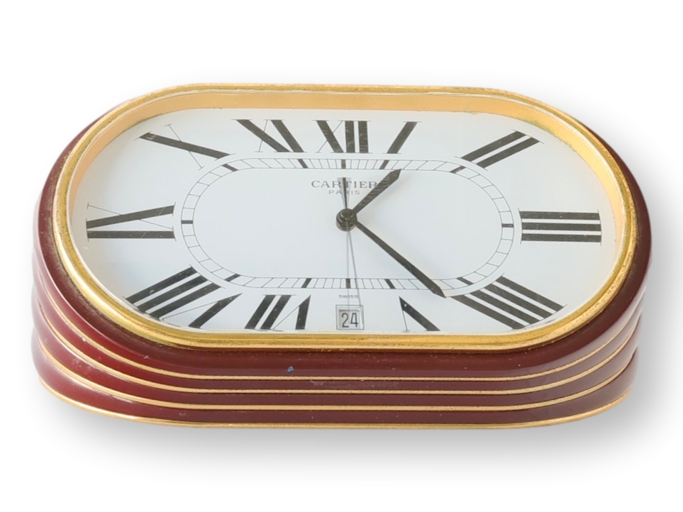 Cartier Accordian Enameled Desk Clock~P77727027