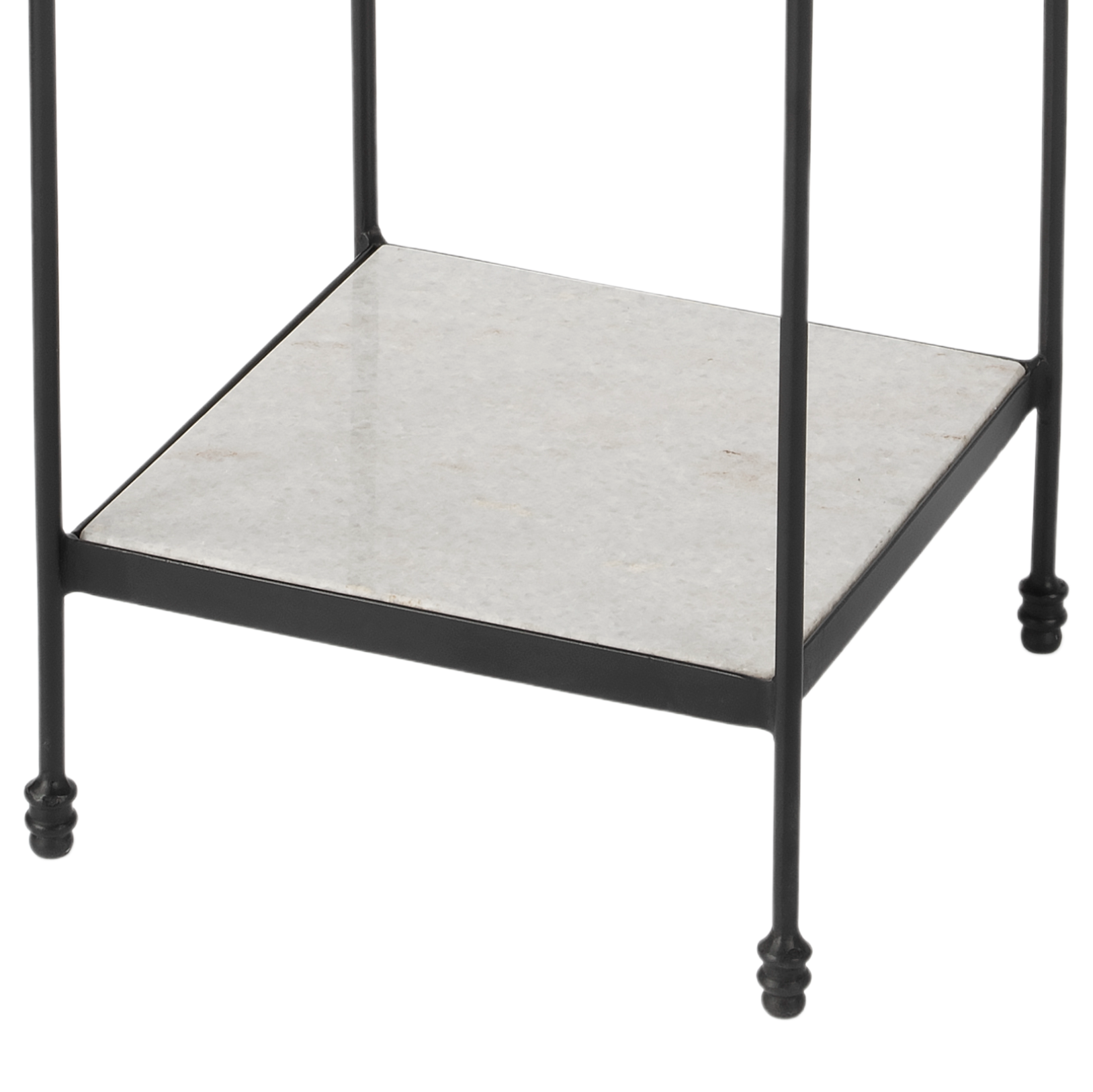 Kieran Outdoor Marble Side Table, Black/White