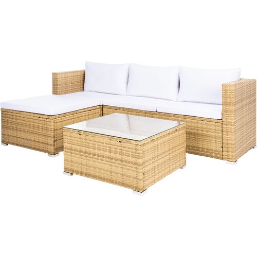 Callipso 3-Pc Outdoor Lounge Sofa Set, Natural/White~P77647814