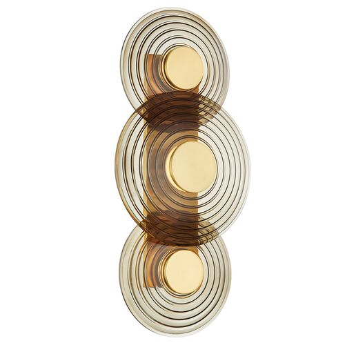 Griston Wall Sconce, Smoke/Aged Brass