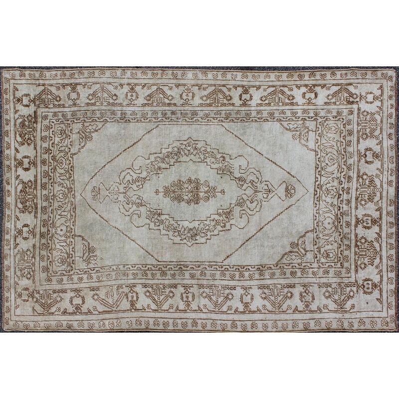 Muted Turkish Oushak Carpet 5'3 x 7'9
