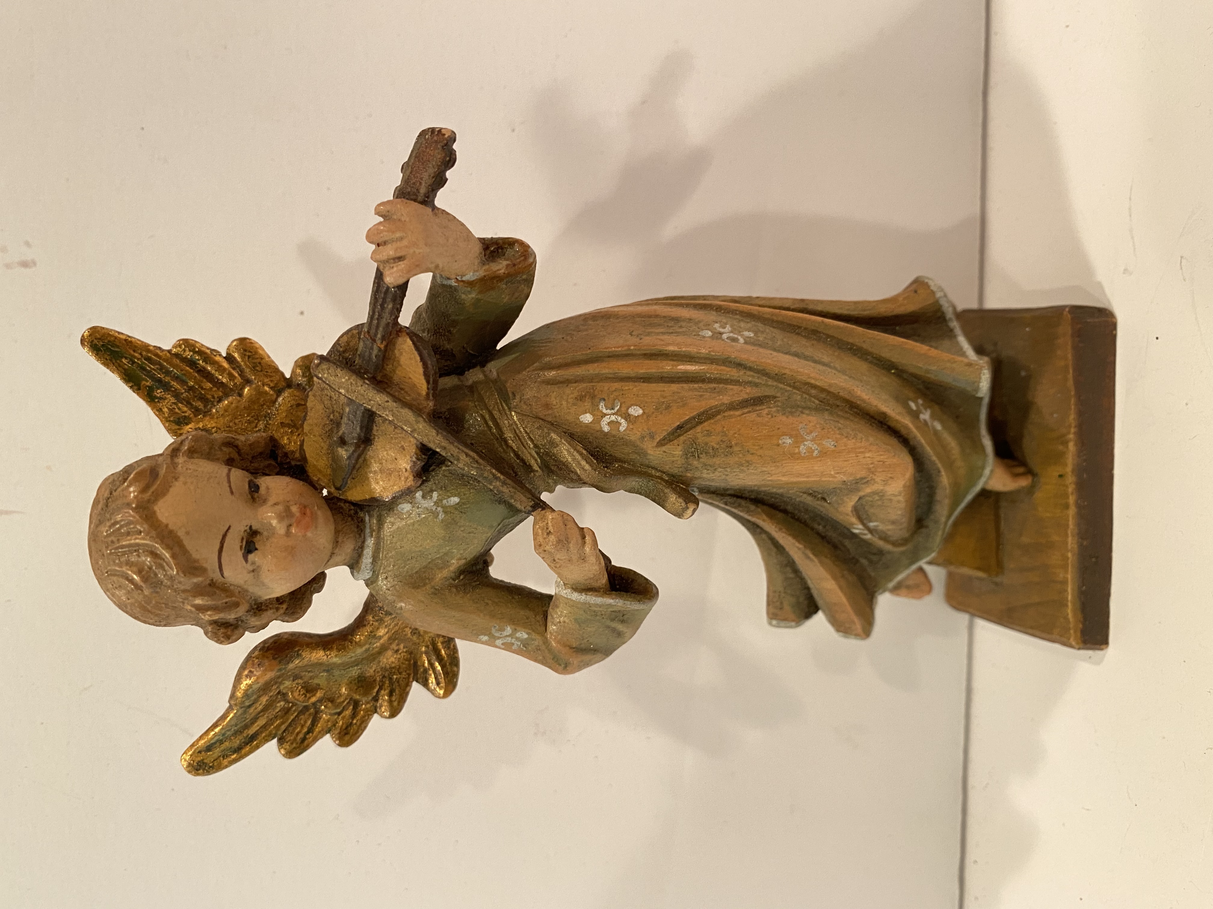 Swiss Hand-Carved Wooden Angel~P77634665
