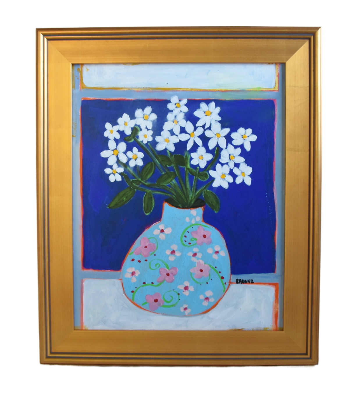 Impressionist Vase of Flowers Painting~P77689809