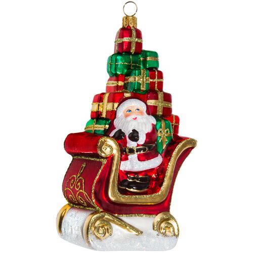 Santa in Sleigh with Gifts, Traditional Version