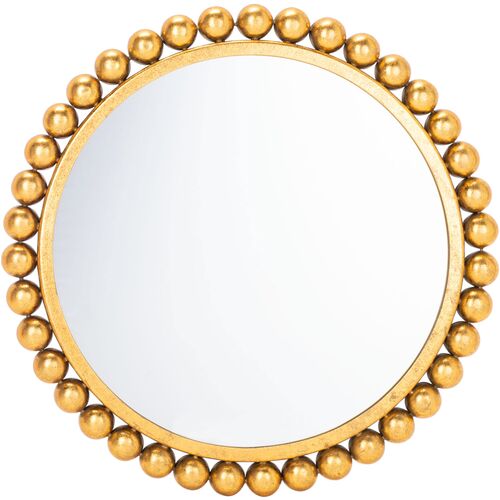 Mara 21" Round Wall Mirror, Gold Leaf~P69475804