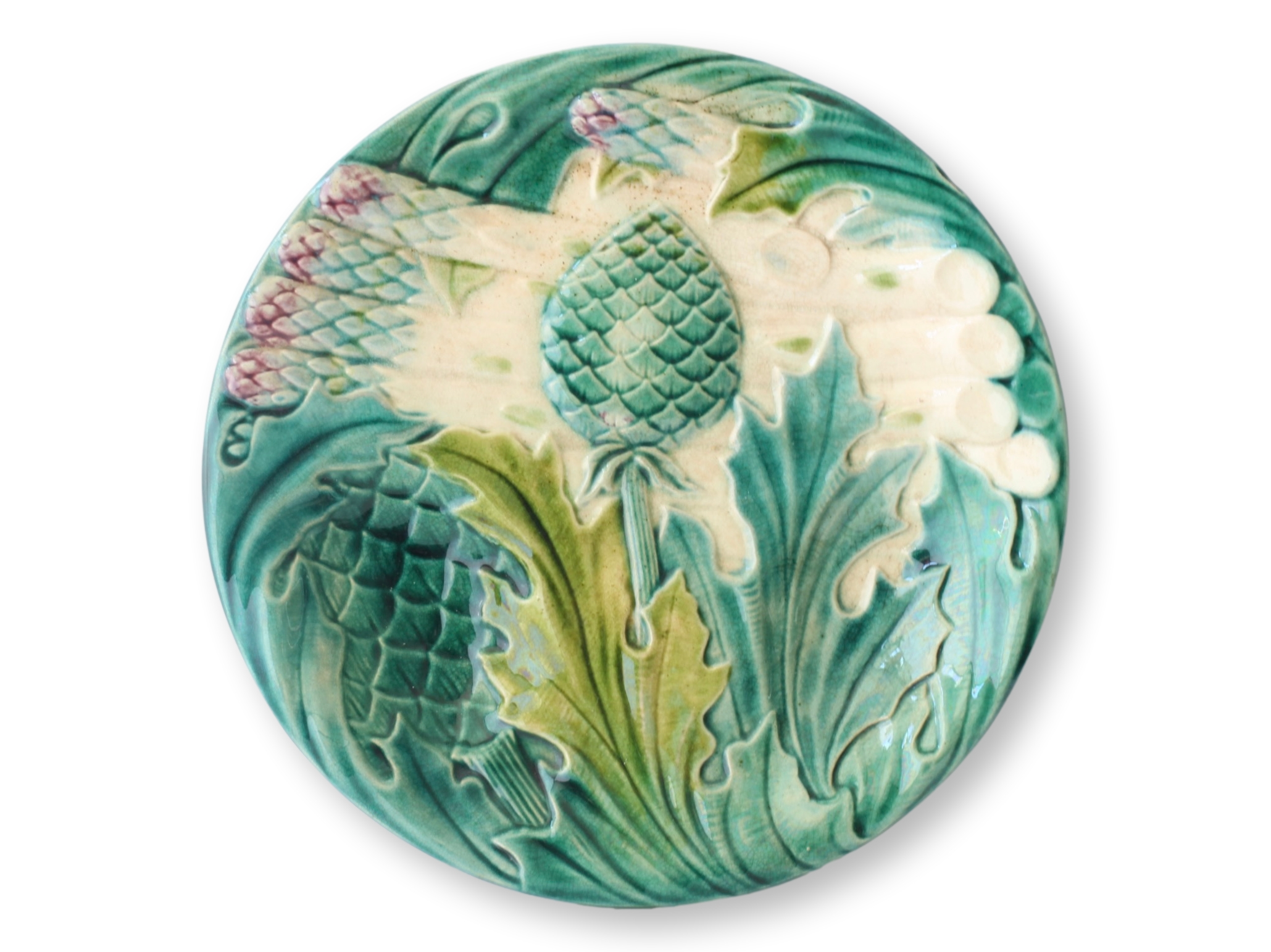 C. 1890 French Artichoke Asparagus Plate~P77729861