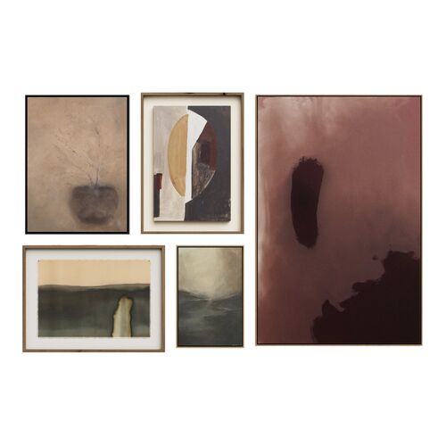 72" x 108" Veil Of Tranquility Gallery Set, Rustic Walnut Frame