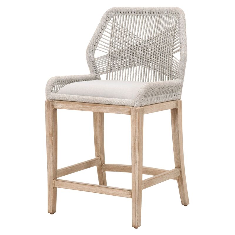 Easton Rope Counter Stool, Taupe/Pumice