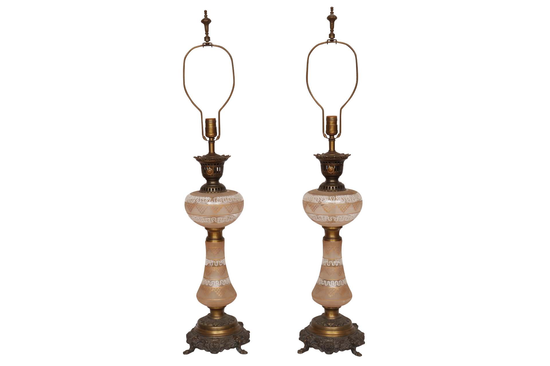 Regency Glass Table Lamps - a Pair~P77627301
