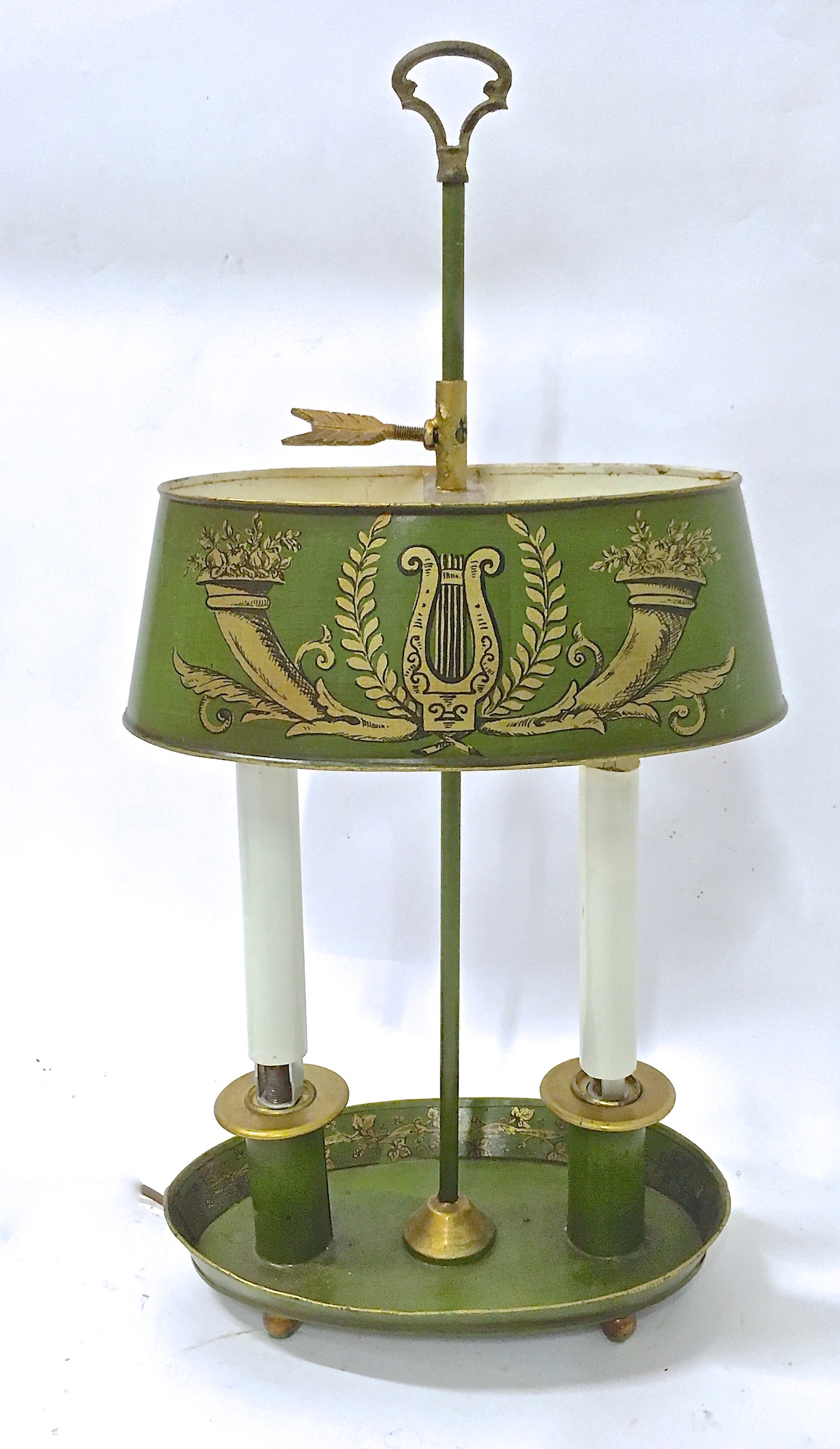 Antique French Tole Bouillette Lamp~P77662934