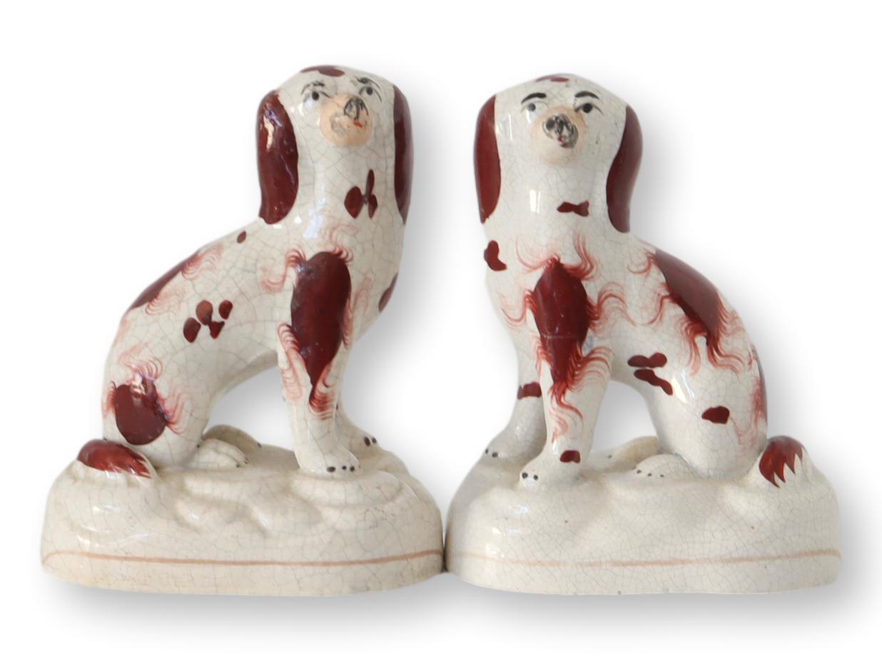 English Staffordshire Mini Dogs, Pair~P77672410