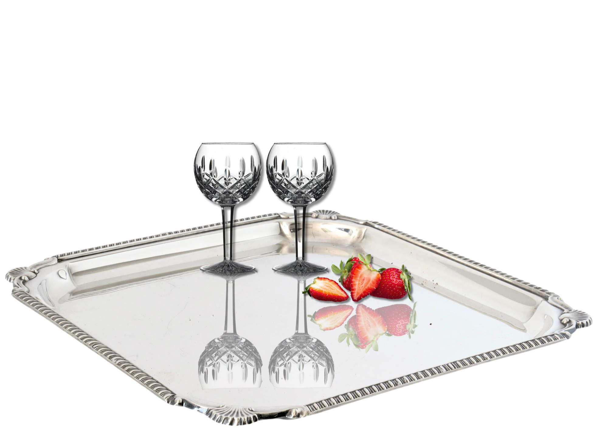 Large English Silver-Plate Cocktail Tray~P77675002