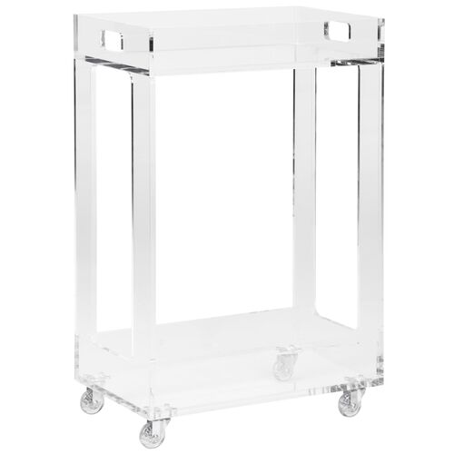 Bertie Acrylic Bar Cart, Clear