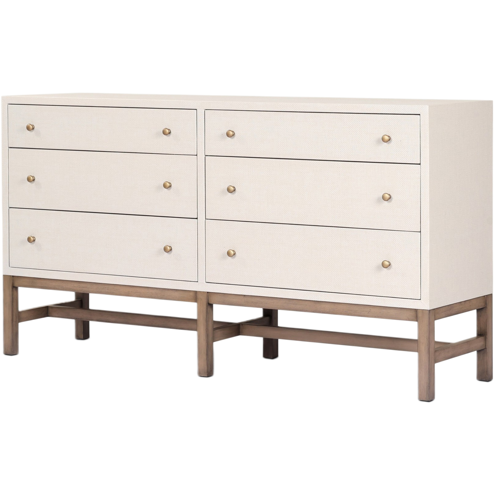 Pasco 6-Drawer Dresser, Ivory Painted Raffia