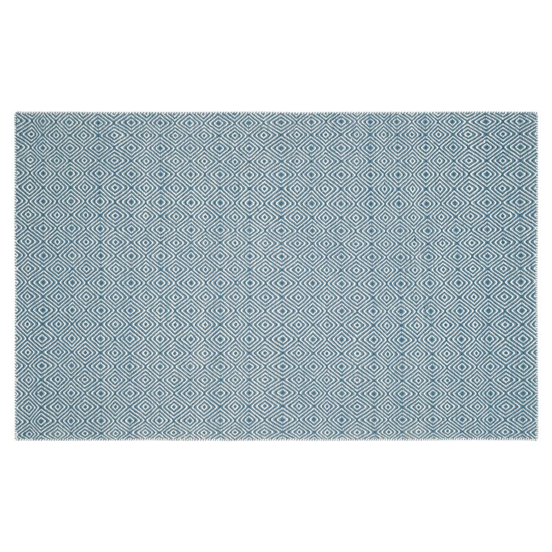 Dusan Flat-Weave Rug, Blue/Ivory