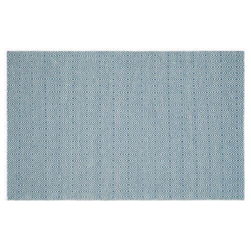 Dusan Flat-Weave Rug, Blue/Ivory~P77126532