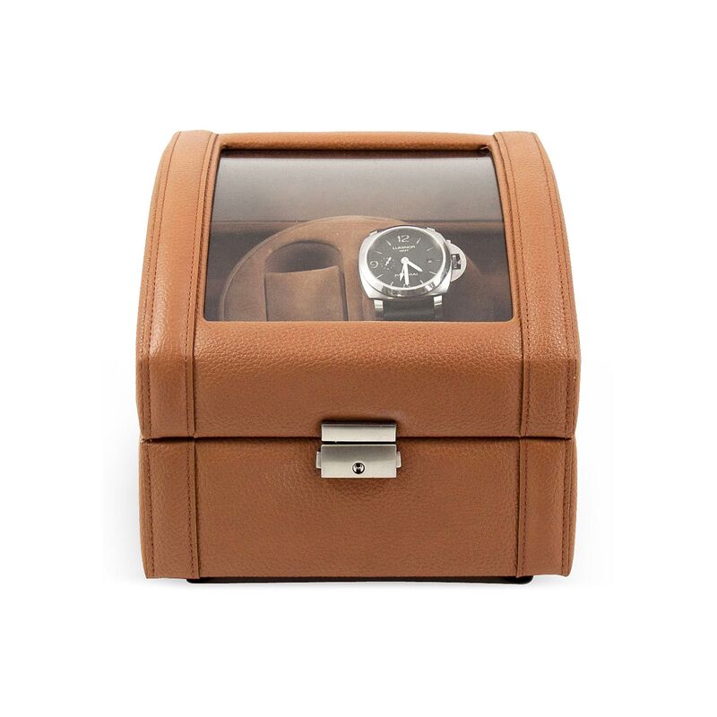 Leather Double Watch Winder, Tan