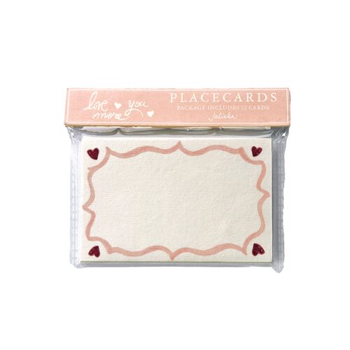 S/12 Love You More Place Cards, Pink