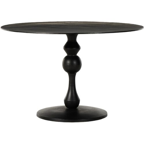 Debbie 48" Round Bistro Table, Antique Black