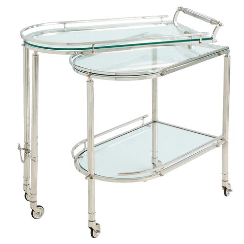 Gallery Folding Glass Bar Cart Gallery Folding Glass Bar Cart