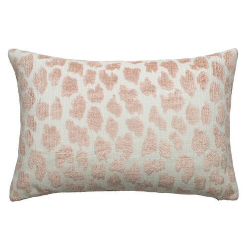 Charlotte 16x24 Chenille Animal Lumbar Pillow, Blush/Cream