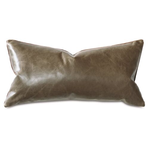 Marni 11x21 Leather Lumbar Pillow, Cocoa~P77634429
