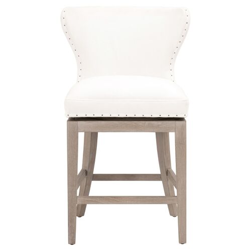 Milly Swivel Wingback Counter Stool, Pearl Performance~P77656674