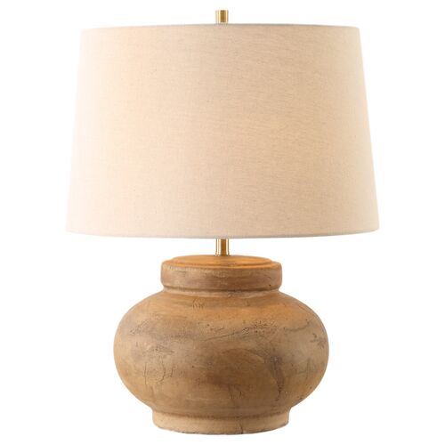 Apolline Antique Terracotta Table Lamp, Brass/Brown/Orange