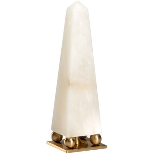 Alabaster Obelisk, White/Gold