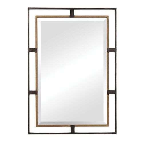 Kevin Rectangle Wall Mirror, Gold Kevin Rectangle Wall Mirror, Gold~P69689607