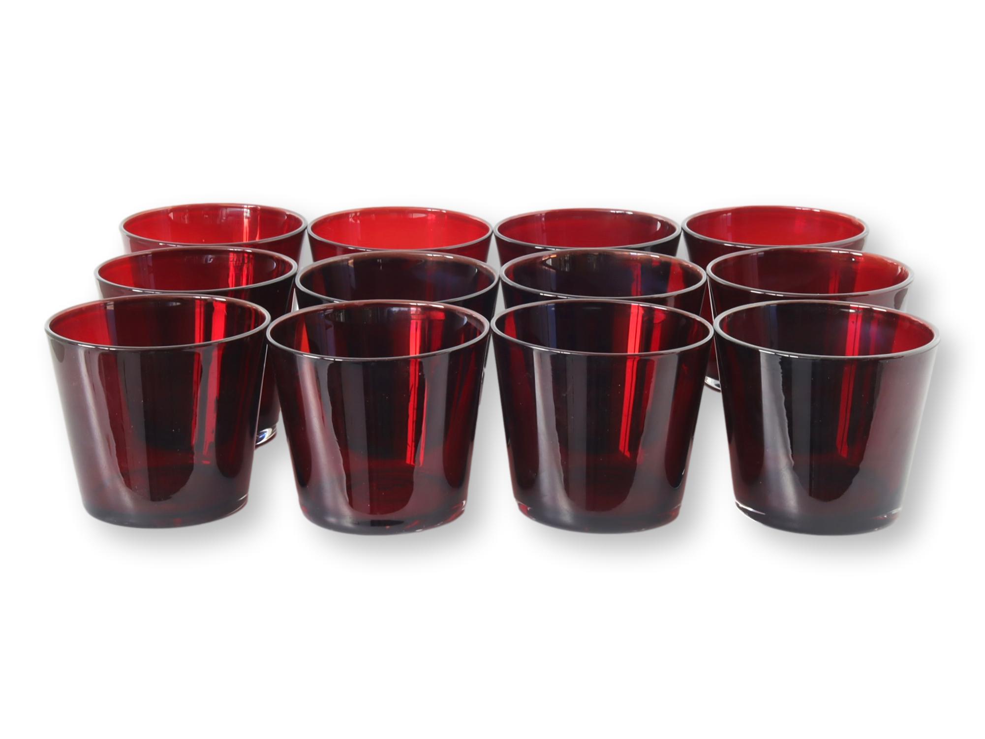 Ruby Red Double Old-Fashioned Glasses~P77689333