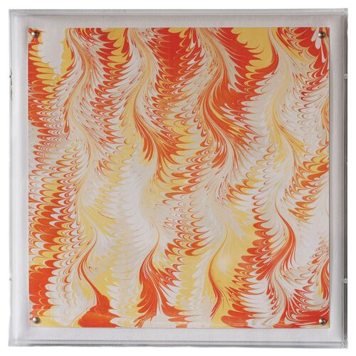 Vintage Italian Orange Scarf Print, 20" x 20"