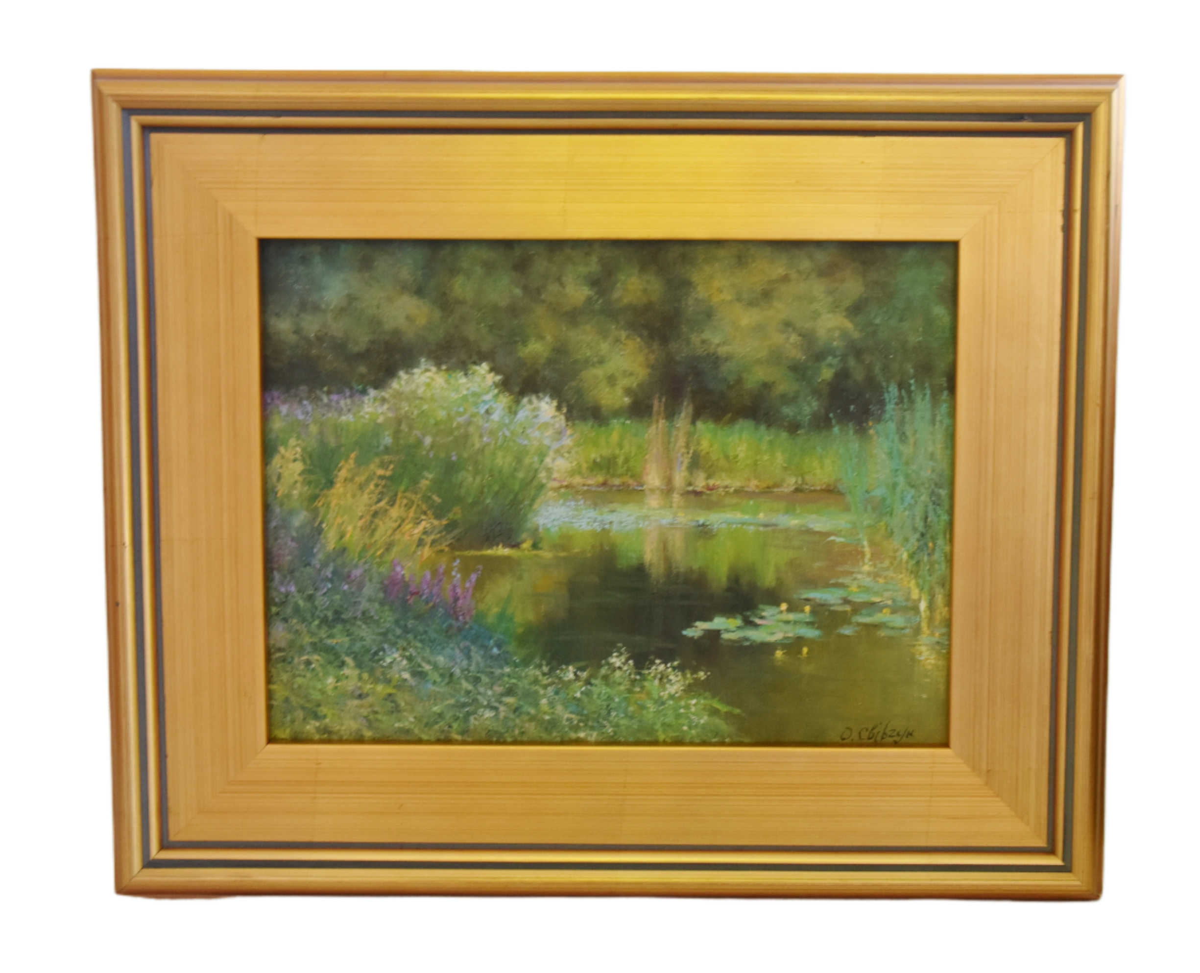 Impressionist Pond Landscape Printing~P77693570