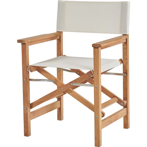 Travis Teak Outdoor Folding Chair, White~P77649402