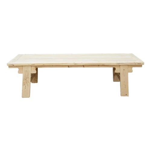 Large Bleached Wood Ming Coffee Table~P77730819