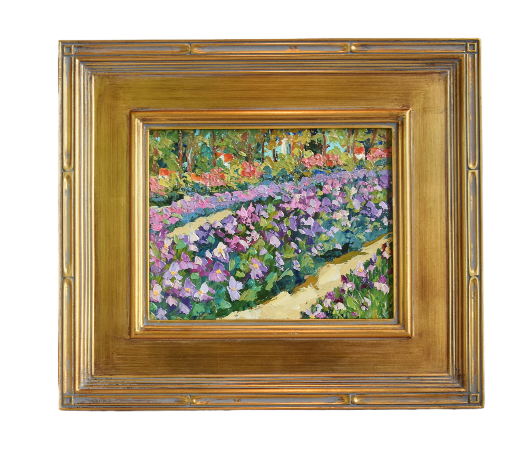 French Irises Flower Landscape Painting~P77689455