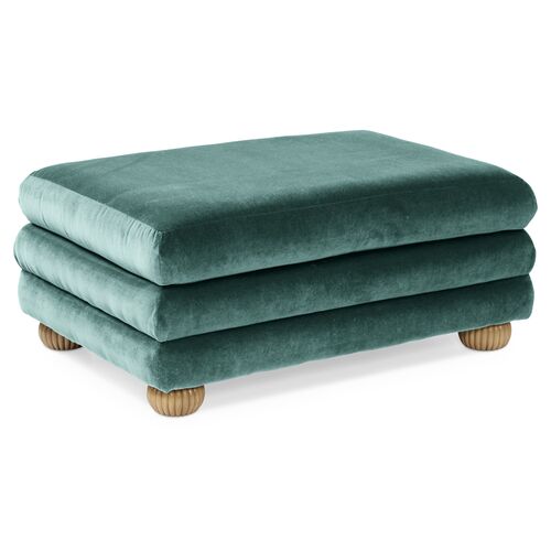 Millbrae Ottoman, Jade Velvet~P77411327
