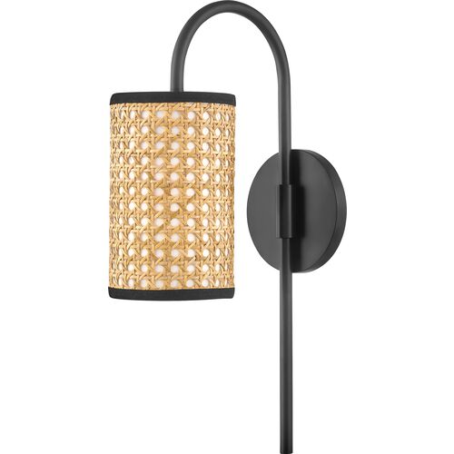 Cosette Wall Sconce, Natural Cane/Soft Black~P111126472