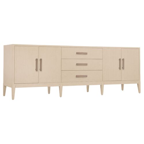 Westwood 3-Drawer 4-Door Oak Credenza, Limestone