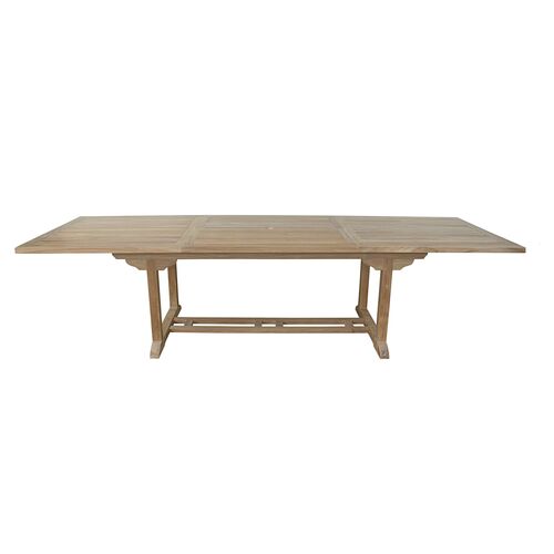 Bahama Outdoor Teak Extension Dining Table, Natural
