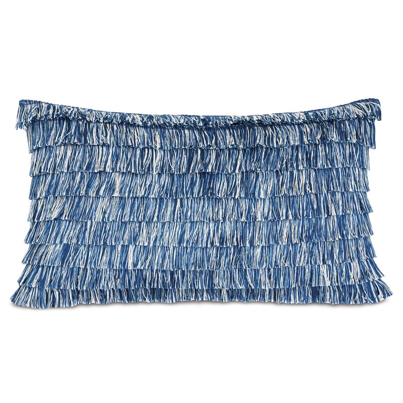 Faye Lumbar Outdoor Pillow, Sail Blue