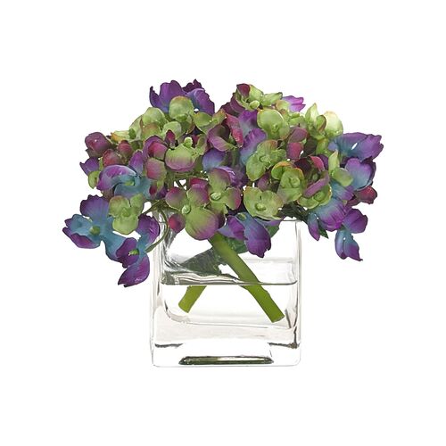 Hydrangea in Cube Vase, Faux~P77560405